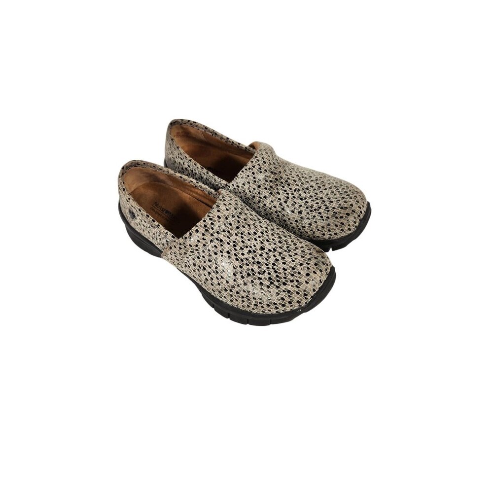 Nurse Mates Womens Libby Comfort Non-Slip Clog Pebble Whimsy Grunge 7M